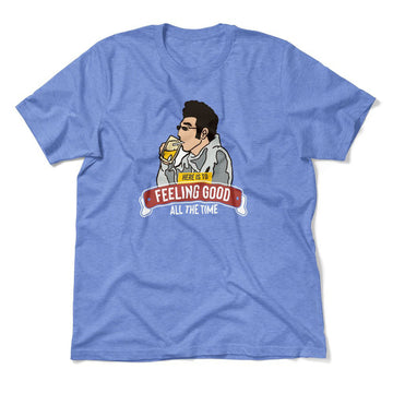 Here Is To Feeling Good All The Time Men/Unisex T-Shirt in Heather Columbia Blue color